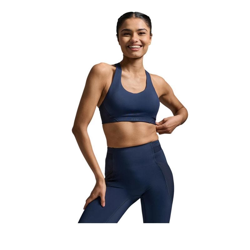 Womens's Aero Mesh Medium Impact Bra - Dark Blue