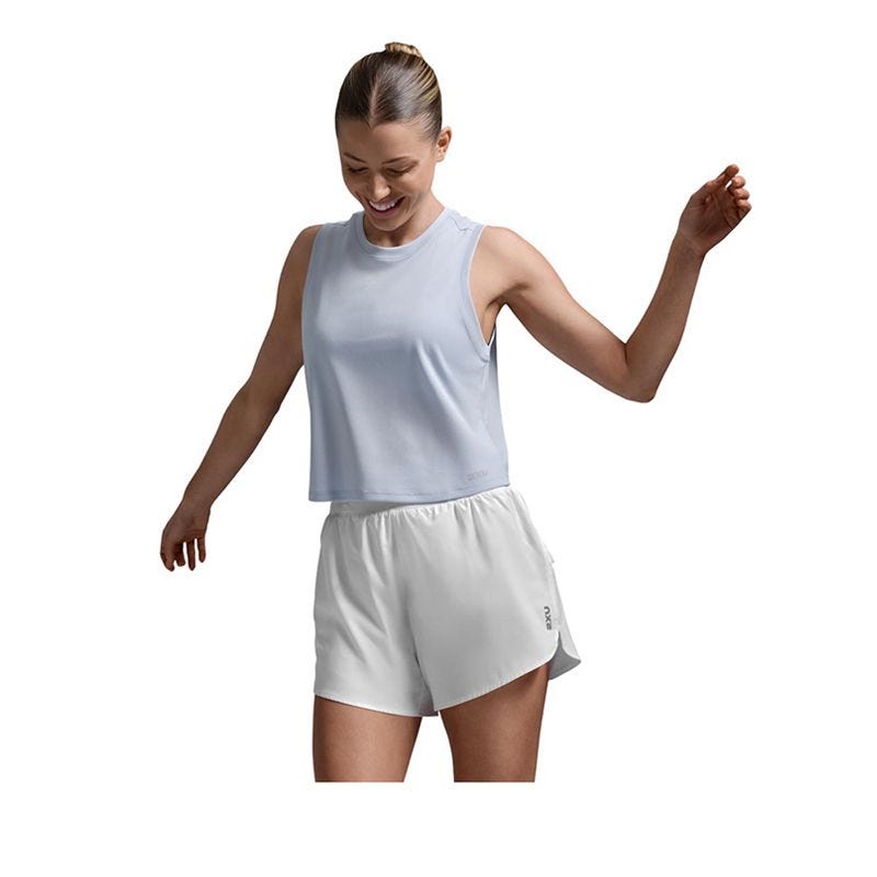 Women's Aero Mesh Crop Tank - Pale Blue