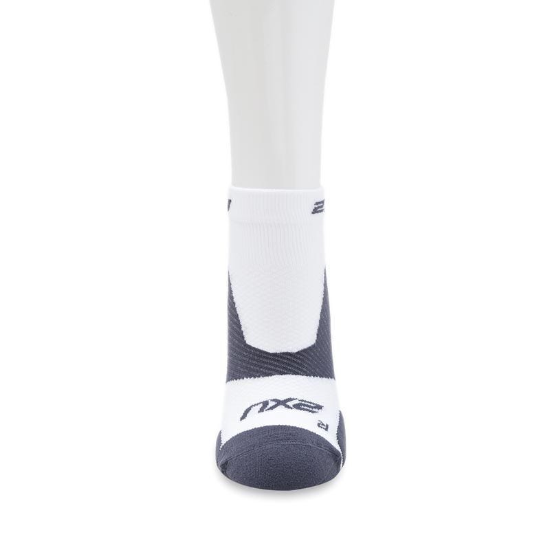 Unisex Vectr Light Cush 1/4 Crew Sock - White