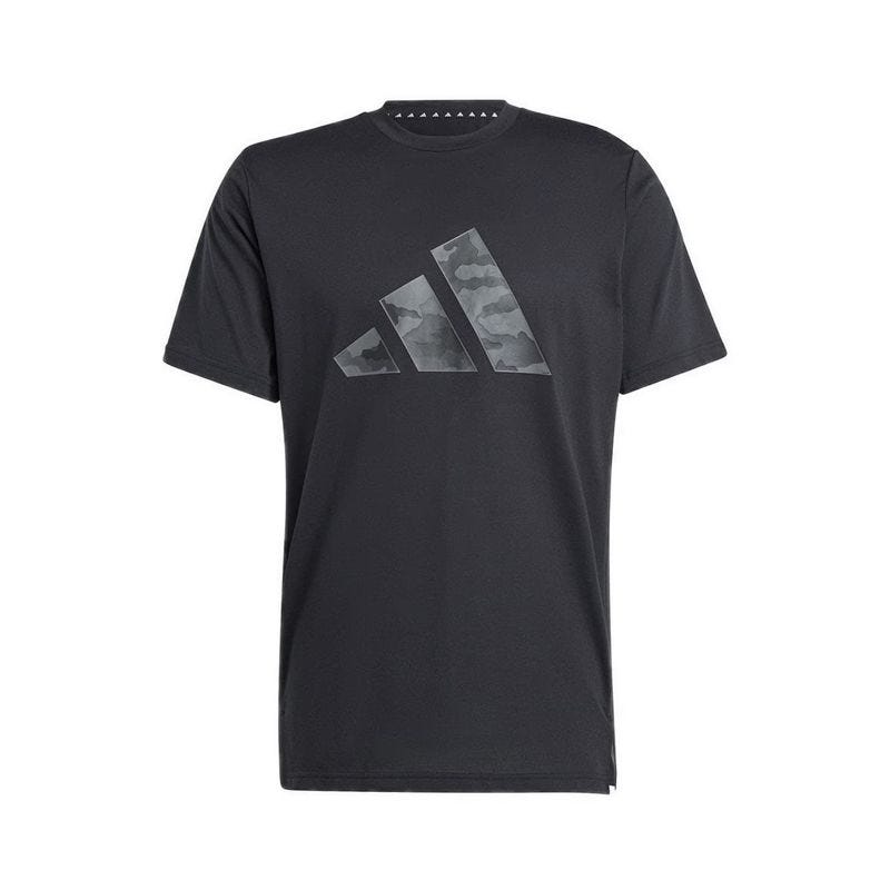 Train Essentials Camo Graphic Logo Men's T-Shirt - Black