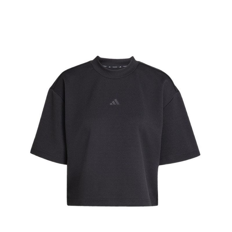 Women's Yoga Motion Waffle T-Shirt - Black