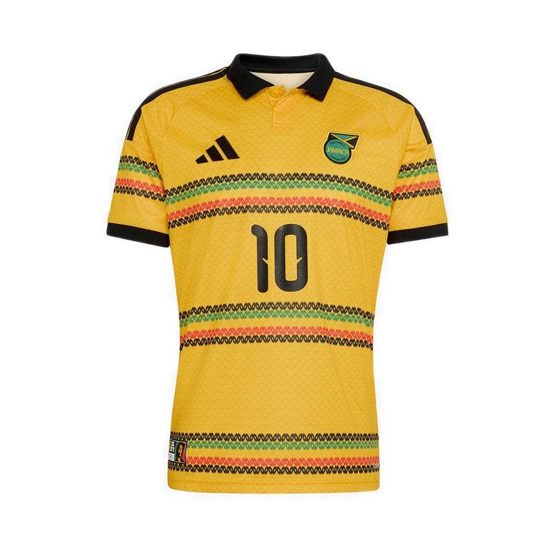 Jamaica 26 X Bob Marley Men's Home Marley 10 Jersey - Bold Gold