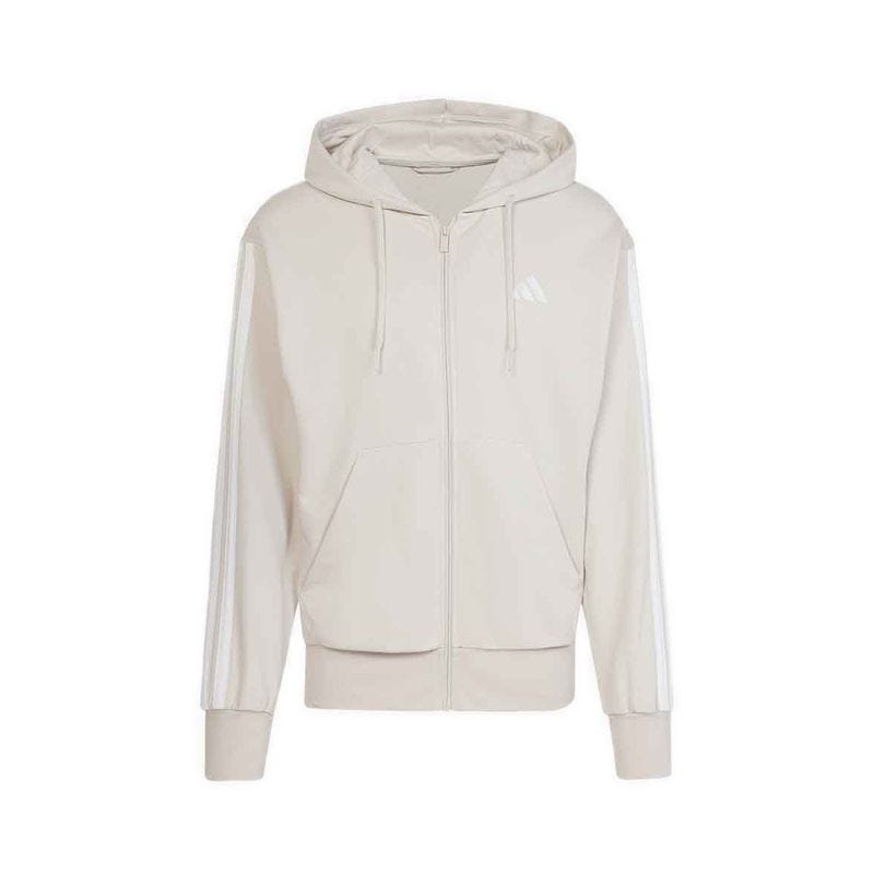 Essentials 3-Stripes French Terry Men's Full-Zip Hoodie - Grey