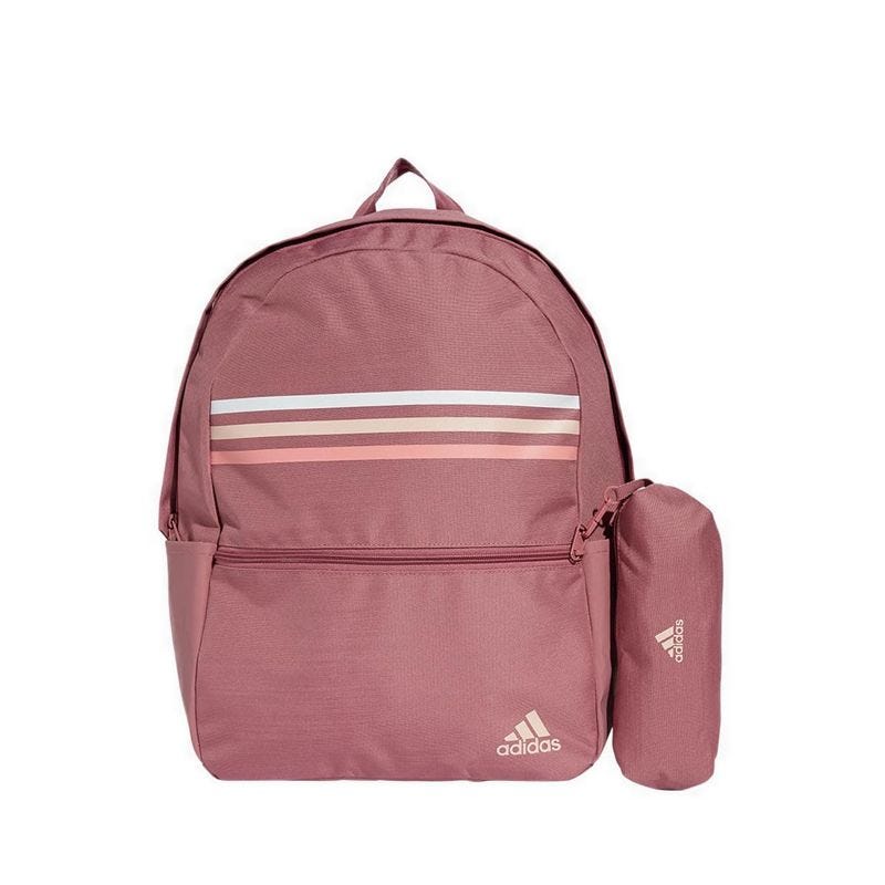 Classic Horizontal 3-Stripes Unisex Backpack - Preloved Crimson