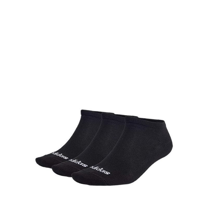 Thin Linear Unisex Low-Cut Socks 3 Pairs - Black