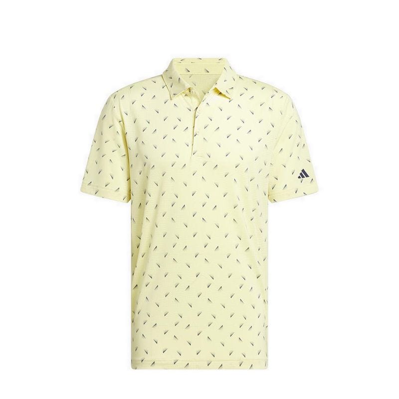 Ult365 Printed Mesh Polo Men's - Powder Yellow/Collegiate Navy