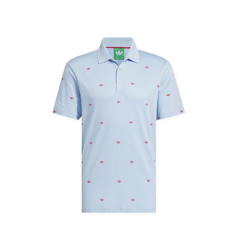 OG Printed Trefoil Men's Polo- Blue