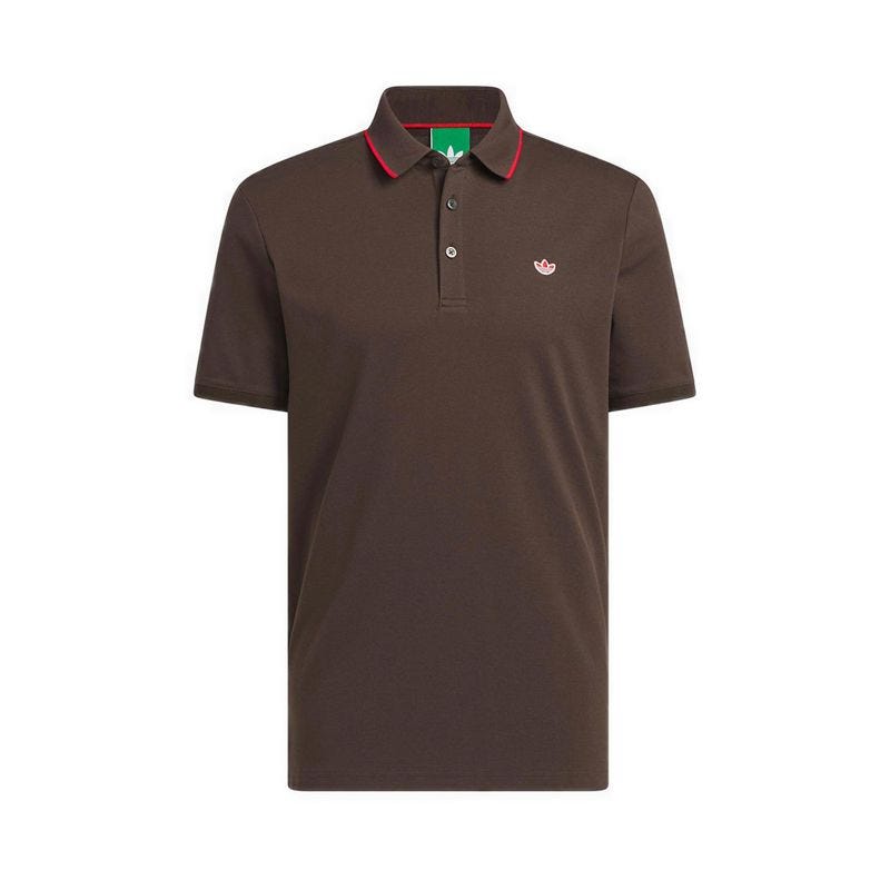 OG Twistknit Trefoil Men's Polo - Dark Brown