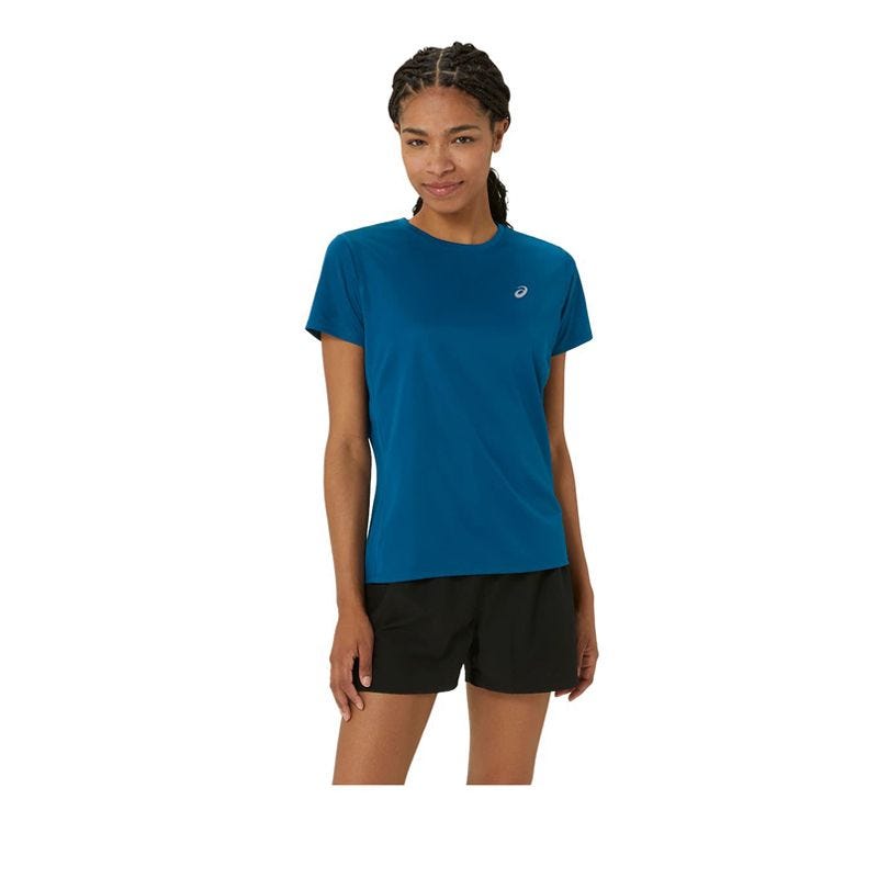 Silver Top Women's Running T-Shirt - Navy