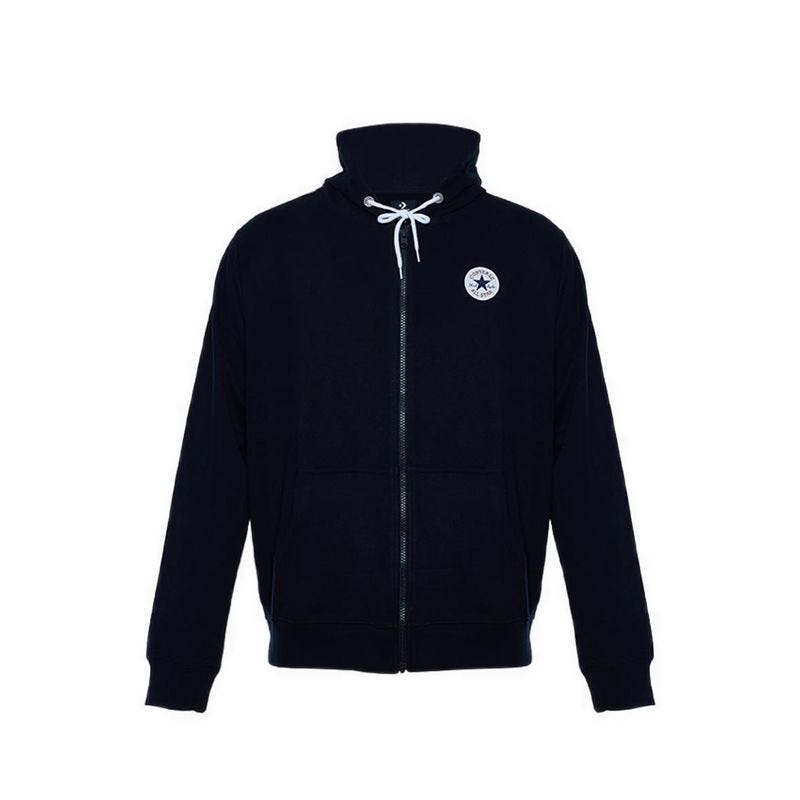 Chuck Patch Hoodie (French Terry) Full Zip Men's Jacket -  Black
