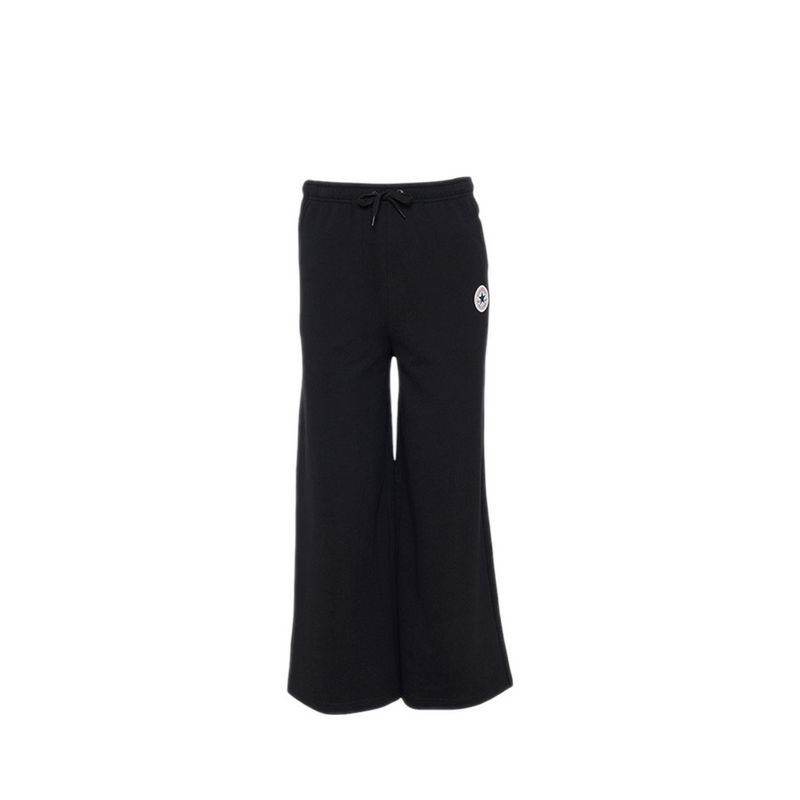 Knit Wide Leg Women's Pants -  Black