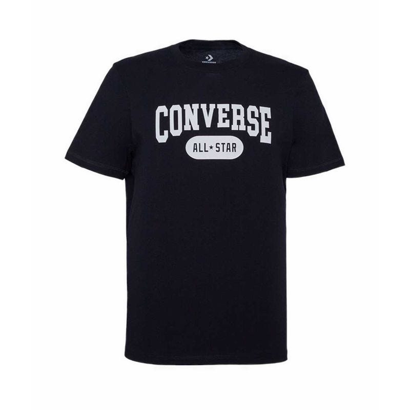 Retro Chuck Logo Center Front Men's Tee -  Black