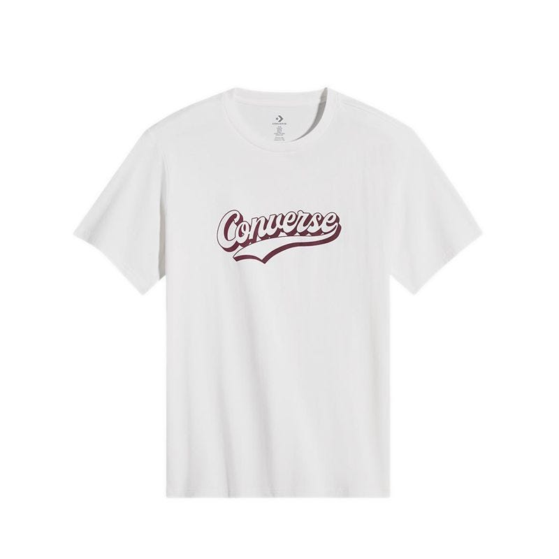 Sport Script Men's Tee - White / Deep Bordeaux