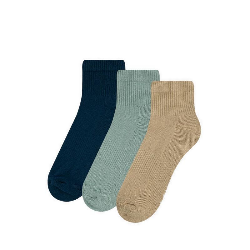3 Packs Foundational Men's Quarter Socks - Murky Waters