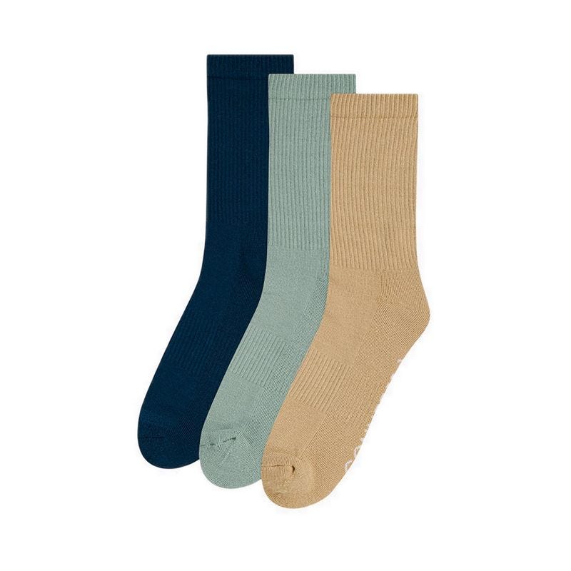 3 Packs Foundational Men's Half Crew Socks - Murky Waters