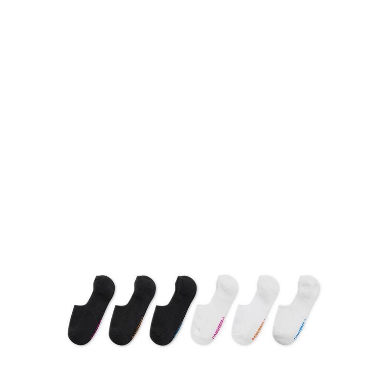 6 Packs Women's Foundational Liner Socks - Black/White