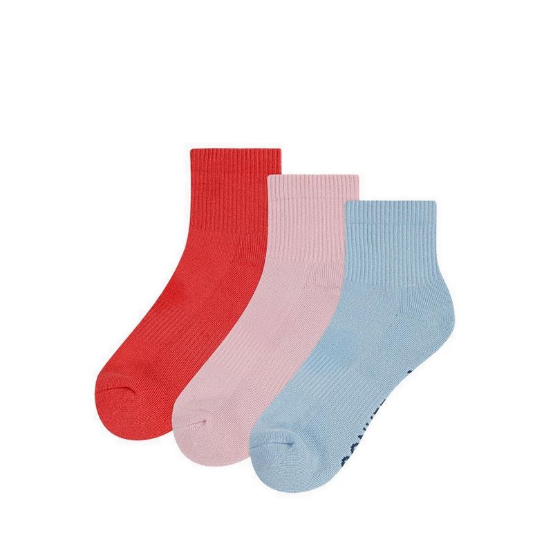 3 Packs Foundational Women's Quarter Socks - Cherry Balm