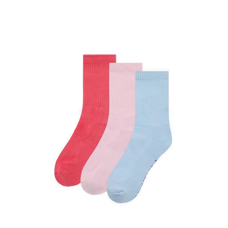 3 Packs Foundational Women's Half Crew Socks - Cherry Balm