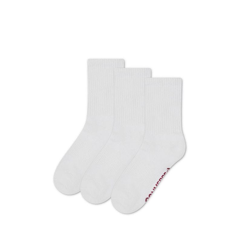 3 Packs Foundational Women's Half Crew Socks - White/Multi