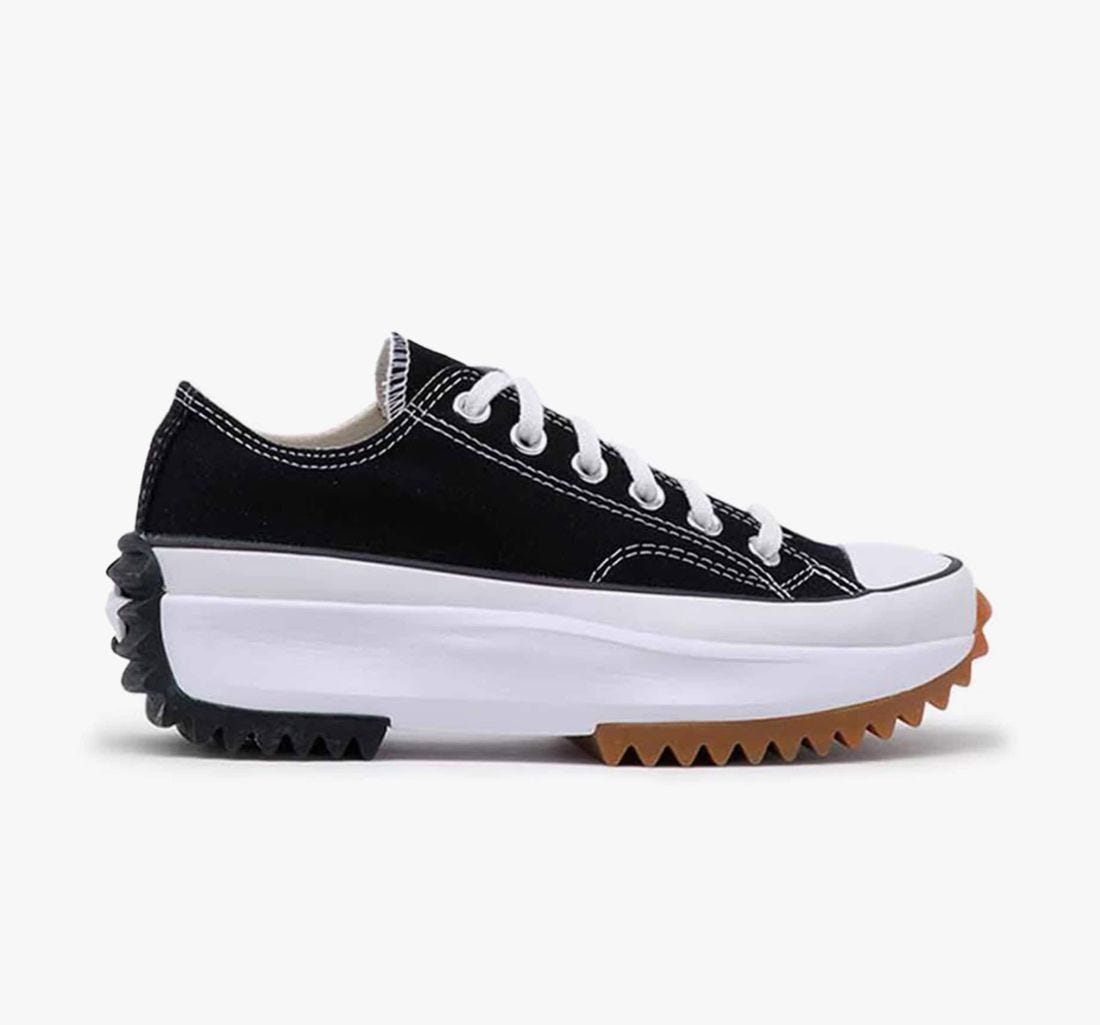Run Star Hike Canvas Platform Unisex Sneakers - Black/White/Gum