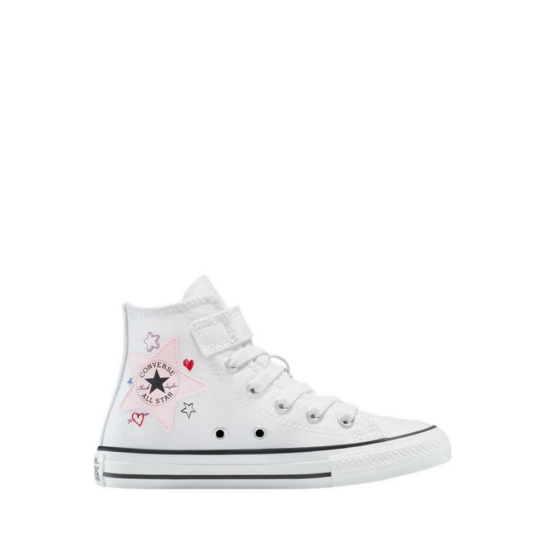 CTAS Doodles Easy-On Girl's Sneakers - White/Pink Frosting/My Jam