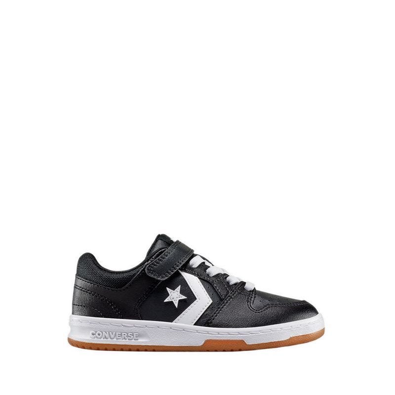 CL98 Easy-On Boy's Sneakers - Black/White/Black
