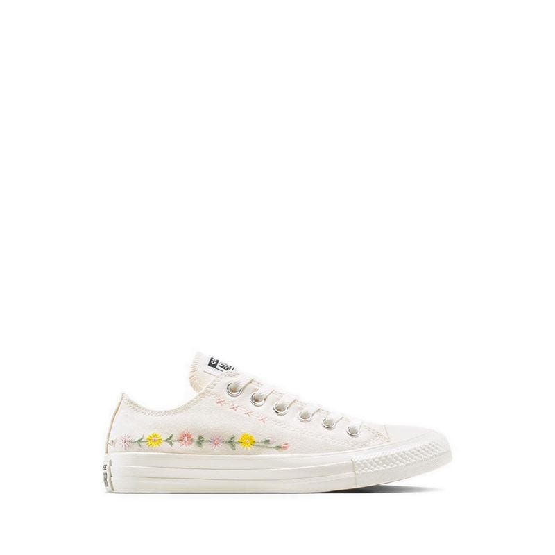 CTAS Embroidered Flowers Women's Sneakers - Egret/Foothill Green