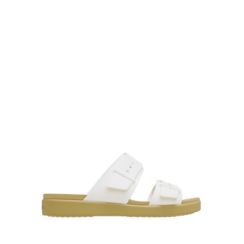 Brooklyn Buckle Low Women Sandal- Chalk/Tan