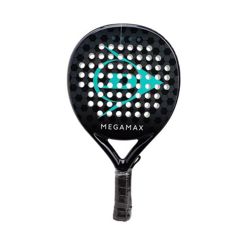 Dunlop Megamax Black 360 Round Padel Racket - Black/Turquoise