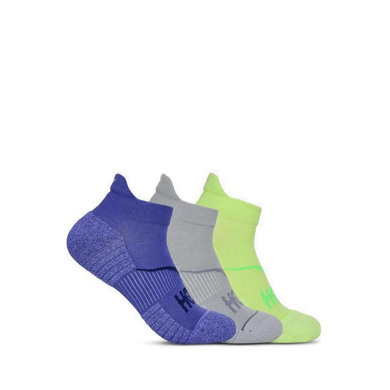 No Show Run Sock 3 Pack Unisex Socks - Celstl Blue / Minrl Blue / Neon Yuzu