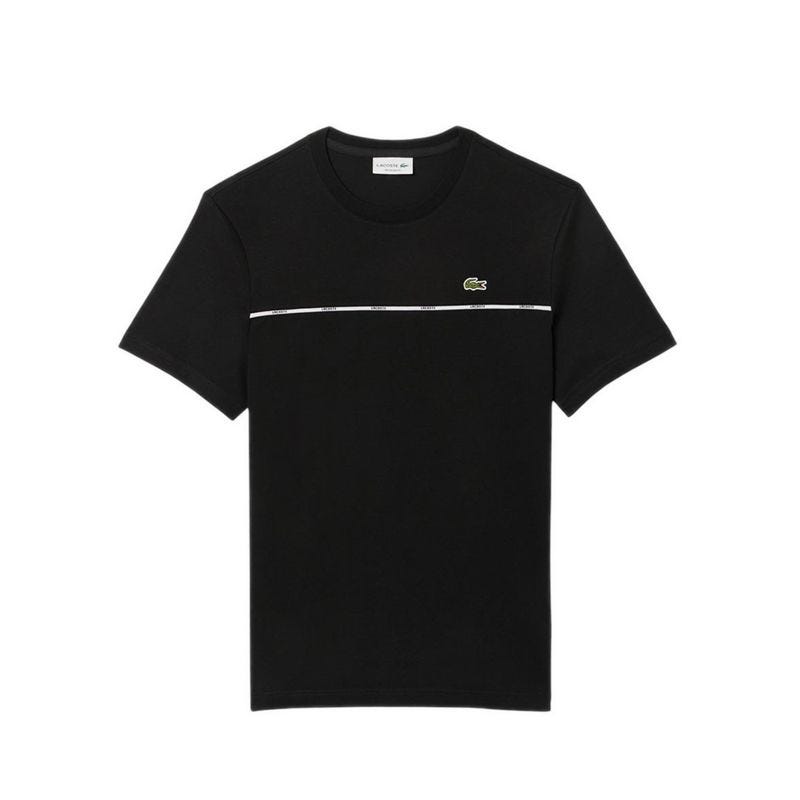 Lacoste Regular Fit Lacoste Trim T-Shirt - BLACK
