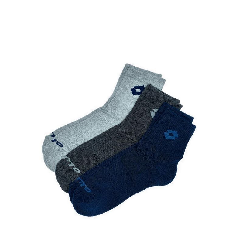 Lotto Mens Running Quarter Socks 3prs - Multicolor