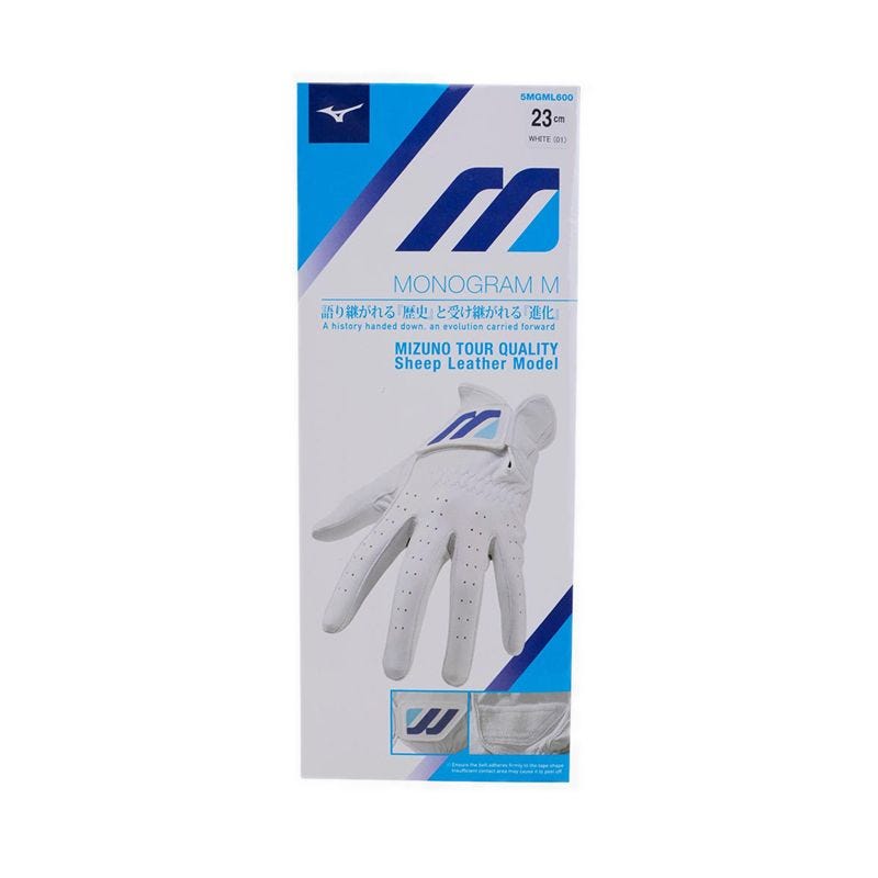 Monogram Leather Men Glove - White