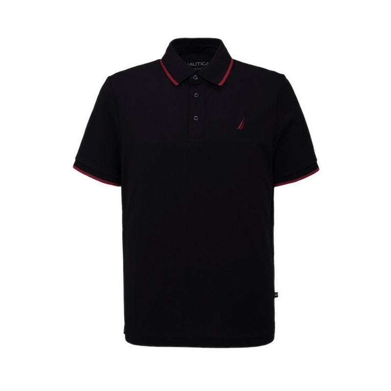 Men Polo YD collar & cuff - Black