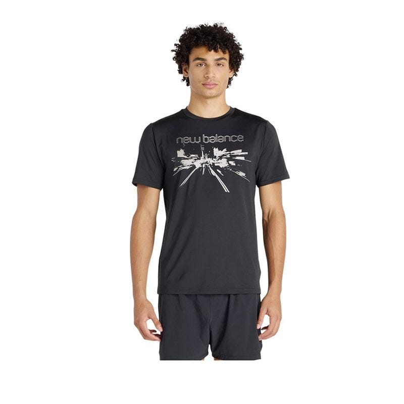 Reflective City Poly Mens T-Shirt - Black