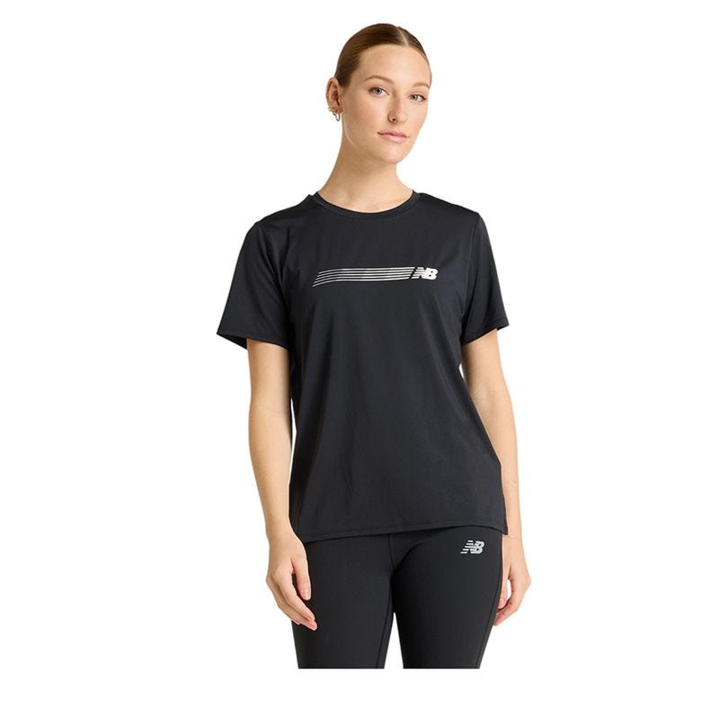 Linear Circle Performance Womens T-Shirt - Black