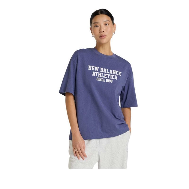 Athletics Varsity Oversized Women's T-Shirt - Blue