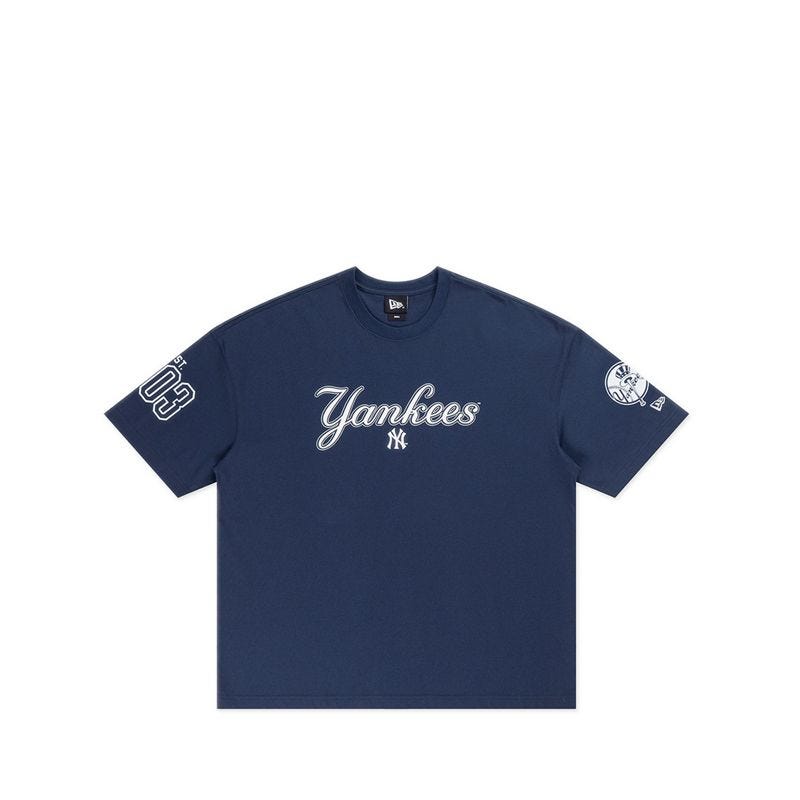 Oversize Ss Tee Mlb Fsb Logo New York Yankees Men's T-Shirt - Oceanside Blue