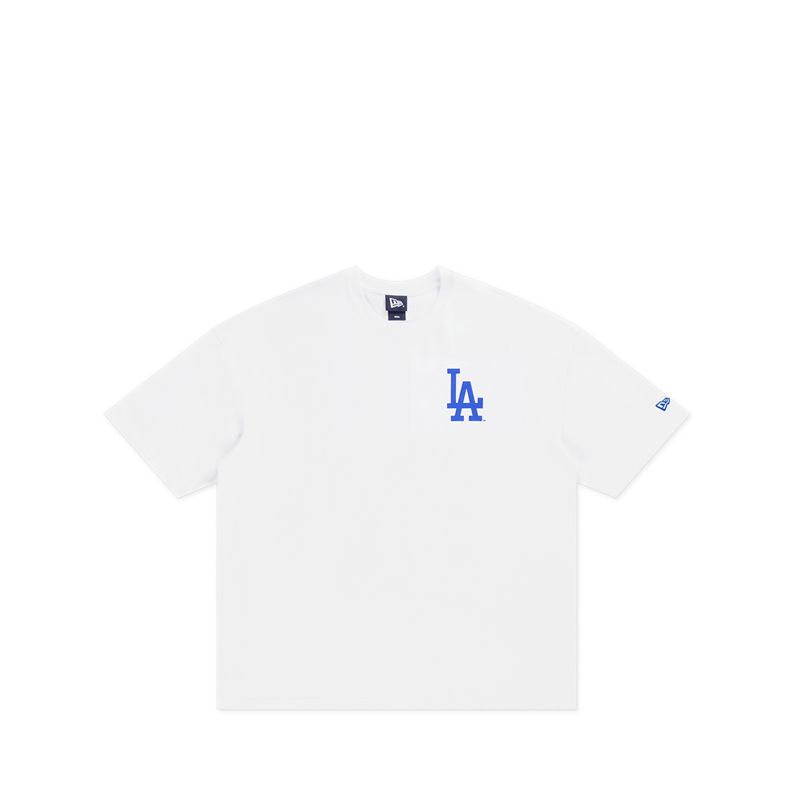 Oversize Ss Tee Mlb Cnb Logo Los Angeles Dodgers Unisex T-Shirt - White