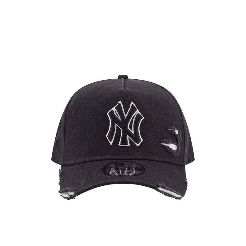 9FORTY A-Frame Destroyed Cotton Ylw New York Yankees Men's Cap - Black