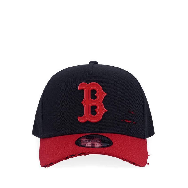 9FORTY A-Frame Damage Metal Badge Boston Red Sox Men's Caps - Black Scarlet