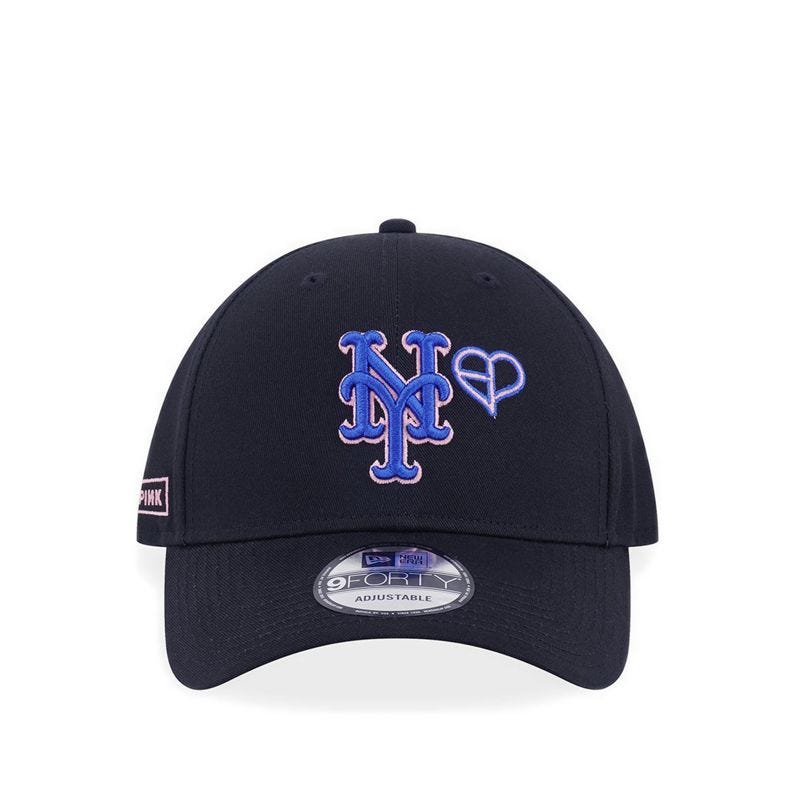 940 Ne X Blackpink X Mlb New York Mets Unisex Caps - Black