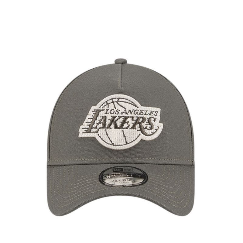 9FORTY A-Frame Mss Canvas Chainstitching Los Angeles Lakers Men's Caps - Dark Moss