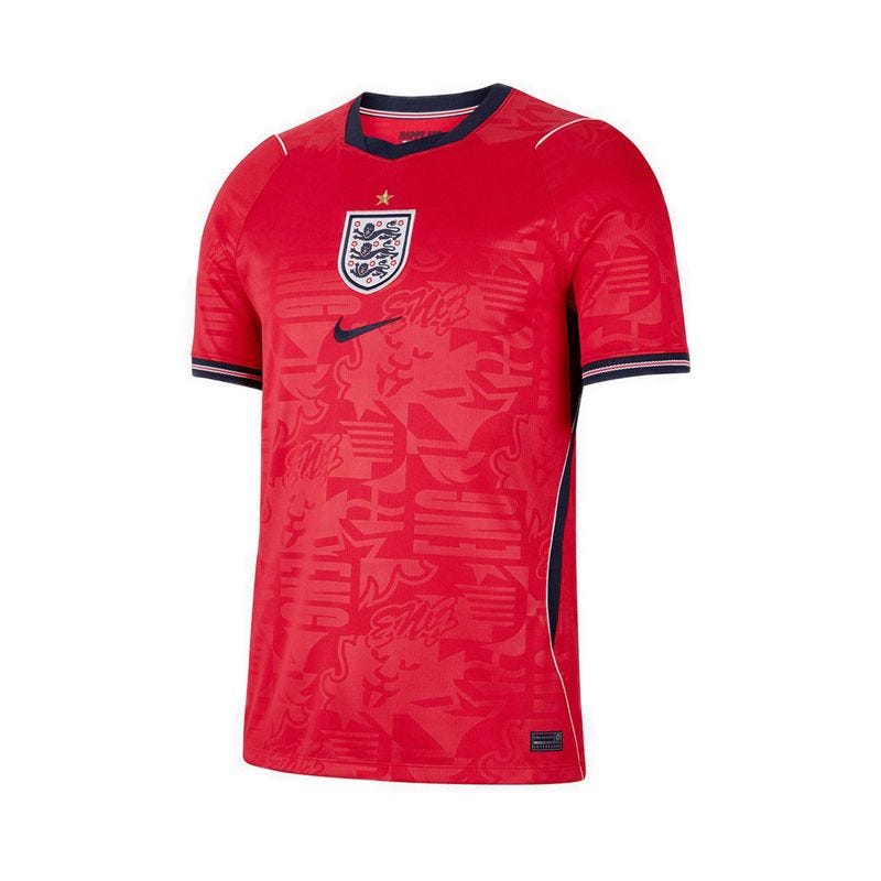 England 2026 Stadium Away Men's T-Shirt - Speed Red/Obsidian/White/Obsidian