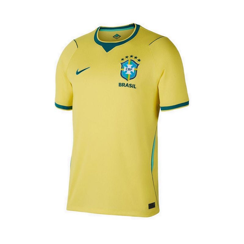 Brazil 2026 Stadium Home Men's T-Shirt - Canary/Light Menta/Geode Teal