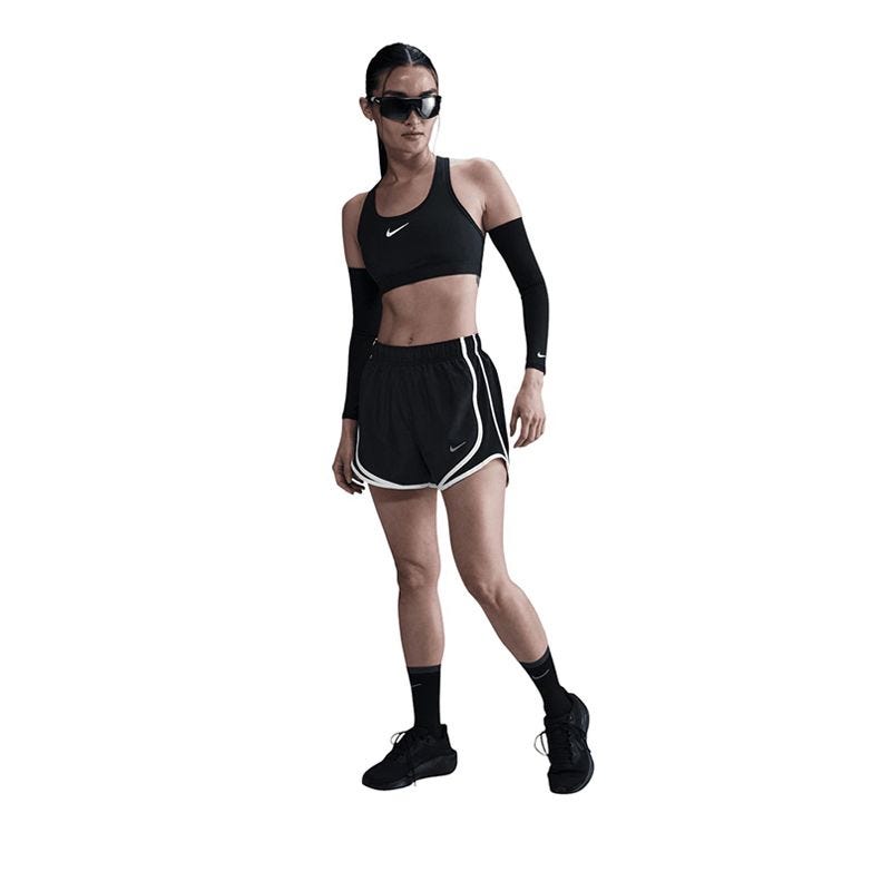 Tempo Women's Dri-FIT Mid-Rise Brief-Lined Running Shorts - Black