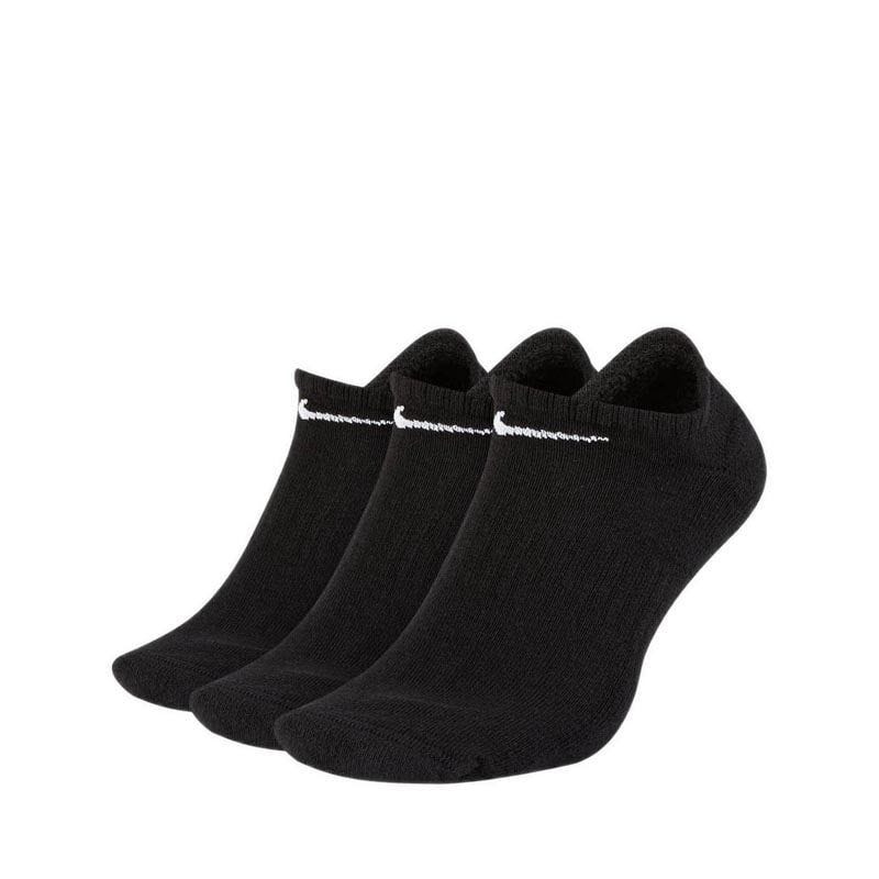 Everyday Cushioned  Training No-Show Socks (3 Pairs) - BLACK