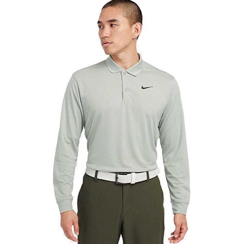 As M Nk Df Vctry Solid Ls Polo Men's - Green - Black