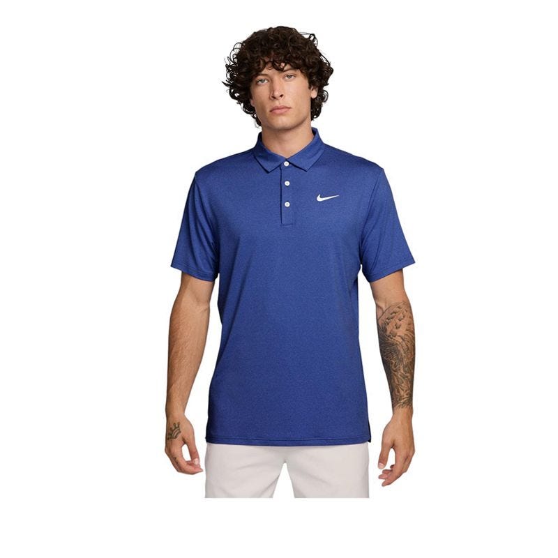 As Df Tour Heather Polo Men's - Astronomy Blue/Pale Ivory