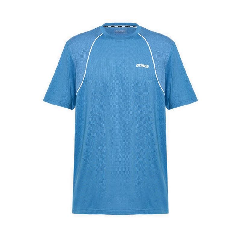 Performance Men Solid Mesh Short Sleeve Tee - Blue